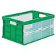 エスコ 350x250x170mm/11.8L 折畳コンテナ(緑) EA506AJ-2 1セット(4個)（直送品）