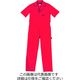 クレヒフク 半袖ツナギ服 レッド S 608-80-S 1枚（直送品）