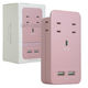 電源タップ USB充電器 壁挿しタイプ 2P式/4個口 USB×2 雷サージ付 SATI COLOR CT221PK ピンク 1個 ファーゴ