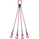 TRUSCO 4本吊玉掛ワイヤロープスリング(カラー被覆付)アルミロックタイプ 赤透明1.5M 収縮カバー付 TWSP4P6S1.5WT（直送品）