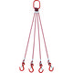トラスコ中山 TRUSCO 4本吊玉掛ワイヤロープスリング(カラー被覆付)アルミロックタイプ 赤透明1M TWSP4P6S1 1セット（直送品）