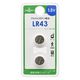 オーム電機 アルカリボタン電池 LR43 2個入 08-4136 1パック(2個)（直送品）