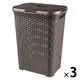 CURVER Style（スタイル） ランドリーふた付きバスケット 60L ブラウン 1セット（3個）