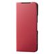 らくらくスマートフォン a ケース レザー 手帳型 衝撃吸収 超軽量 レッド PM-F243PLFURD エレコム 1個（直送品）