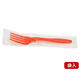 ホウケン産業 使い捨てフォーク カラーフォーク160mm クリアレッド 個包装 311561 1ケース(3000個(100個×30))（直送品）