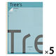 日本ノート Tree'sノート A4 PメモリB罫6mm 40枚 ライトブルー TRPBA4 1セット（1冊×5）