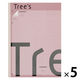 日本ノート Tree'sノート A4 PメモリU罫8mm 40枚スモークピンク　 TRPUA4 1セット（1冊×5）