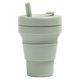 stojo タンブラー BIGGIE 470ml 持ち運び 蓋付き ストロー付き 折りたためる SAGE 422678 1個（直送品）