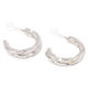 スプリットフープ樹脂ポストピアス シルバー LAKOLE/ラコレ