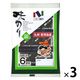 ニコニコのり 味のり 銀 九州有明海産 12切5枚 6袋詰 1セット（1個×3）海苔