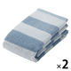 無印良品 ふっくらパイルフェイスタオル（柄） ３４×８５ｃｍ ブルーボーダー 1セット（1枚×2） 良品計画