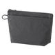 無印良品 リンクルナイロン マチ付きポーチ ダークグレー Ｍ 約２１×１３．５×６ｃｍ 良品計画