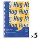 【アウトレット】【Goエシカル】訳あり プラス ノート型ルーズリーフ COE365 セミB5 ドット入罫線 50枚 黄×紺 1セット（5冊）