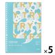 【アウトレット】【Goエシカル】訳あり プラス ノート型ルーズリーフ COE365 セミB5 ドット入罫線 50枚 青×黄 1セット（5冊）