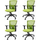 イトーキ サリダチェア（Salida） オフィスチェア メッシュ張り 可動肘付 グリーン YL5-LG 1セット（4脚：8梱包）