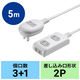 サンワサプライ  プラス1個口便利タップ（2P・3個口＋1個口・5m） TAP-B9-5K（直送品）