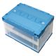 積水テクノ成型　折りたたみコンテナ　ＯＣー50Ｌ　ロック付フタ一体型　透明ブルー　5LRFSCB　1個