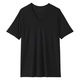 無印良品 紳士 脇に縫い目のない なめらか Ｖネック半袖Ｔシャツ 紳士Ｓ 黒 良品計画