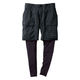 村上被服 フェイクレイヤードハーフパンツ SS(70) ブラック 6184-20-SS(70)(2枚入) 1セット(2枚入)（直送品）