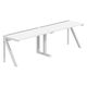 【軒先渡し】LASHデスク ラッシュハーフレッグ 幅2400×奥行600×高さ720mm ホワイト天板/ホワイト脚 1台（直送品）