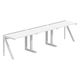 【軒先渡し】LASHデスク ラッシュハーフレッグ 幅3000×奥行600×高さ720mm ホワイト天板/ホワイト脚 1台（直送品）