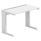 【軒先渡し】LASHデスク ティーレッグハーフ 幅1000×奥行600×高さ720mm ホワイト天板/ホワイト脚 1台（直送品）