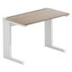 【軒先渡し】LASHデスク ティーレッグハーフ 幅1000×奥行600×高さ720mm オーク天板/ホワイト脚 1台（直送品）