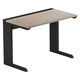 【軒先渡し】LASHデスク ティーレッグハーフ 幅1000×奥行600×高さ720mm オーク天板/ブラック脚 1台（直送品）