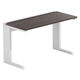 【軒先渡し】LASHデスク ティーレッグハーフ 幅1200×奥行600×高さ720mm ダークアッシュ天板/ホワイト脚 1台（直送品）