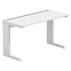 【軒先渡し】LASHデスク ティーレッグハーフ 幅1200×奥行600×高さ720mm ホワイト天板/ホワイト脚 1台（直送品）