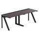 【軒先渡し】LASHデスク ラッシュハーフレッグ 幅2000×奥行700×高さ720mm ダークアッシュ天板/ブラック脚 1台（直送品）