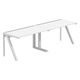 【軒先渡し】LASHデスク ラッシュハーフレッグ 幅2400×奥行700×高さ720mm ホワイト天板/ホワイト脚 1台（直送品）