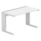【軒先渡し】LASHデスク ティーレッグハーフ 幅1200×奥行700×高さ720mm ホワイト天板/ホワイト脚 1台（直送品）