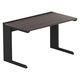 【軒先渡し】LASHデスク ティーレッグハーフ 幅1200×奥行700×高さ720mm ダークアッシュ天板/ブラック脚 1台（直送品）