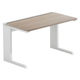 【軒先渡し】LASHデスク ティーレッグハーフ 幅1200×奥行700×高さ720mm オーク天板/ホワイト脚 1台（直送品）