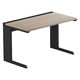 【軒先渡し】LASHデスク ティーレッグハーフ 幅1200×奥行700×高さ720mm オーク天板/ブラック脚 1台（直送品）