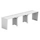 【軒先渡し】LASHデスク ベンチハーフ脚 幅3000×奥行600×高さ720mm ホワイト天板/ホワイト脚 1台（直送品）