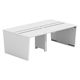 【軒先渡し】LASHデスク ベンチホール脚 幅2000×奥行1200×高さ720mm ホワイト天板/ホワイト脚 1台（直送品）