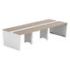 【軒先渡し】LASHデスク ベンチホール脚 幅3000×奥行1200×高さ720mm オーク天板/ホワイト脚 1台（直送品）