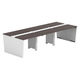 【軒先渡し】LASHデスク ベンチホール脚 幅3000×奥行1200×高さ720mm ダークアッシュ天板/ホワイト脚 1台（直送品）