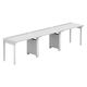 【軒先渡し】LASHデスク フォーレッグハーフ脚 幅3000×奥行600×高さ720mm ホワイト天板/ホワイト脚 1台（直送品）