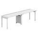 【軒先渡し】LASHデスク フォーレッグハーフ脚 幅2400×奥行600×高さ720mm ホワイト天板/ホワイト脚 1台（直送品）
