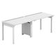 【軒先渡し】LASHデスク フォーレッグハーフ脚 幅2000×奥行700×高さ720mm ホワイト天板/ホワイト脚 1台（直送品）