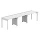 【軒先渡し】LASHデスク フォーレッグハーフ脚 幅3000×奥行700×高さ720mm ホワイト天板/ホワイト脚 1台（直送品）