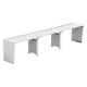 【軒先渡し】LASHデスク ベンチハーフレッグ 幅3600×奥行600×高さ720mm ホワイト天板/ホワイト脚 1台（直送品）