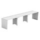 【軒先渡し】LASHデスク ベンチハーフ脚 幅3600×奥行700×高さ720mm ホワイト天板/ホワイト脚 1台（直送品）