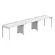 【軒先渡し】LASHデスク フォーレッグハーフ脚 幅3600×奥行700×高さ720mm ホワイト天板/ホワイト脚 1台（直送品）