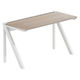 【軒先渡し】LASHデスク ラッシュハーフレッグ 幅1200×奥行600×高さ720mm オーク天板/ホワイト脚 1台（直送品）