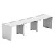 【軒先渡し】LASHデスク ベンチハーフ脚 幅3000×奥行700×高さ720mm ホワイト天板/ホワイト脚 1台（直送品）