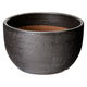 かみ山陶器 盆栽鉢 信楽焼 植木鉢 黒マット尻丸 6号 283212 1個（直送品）